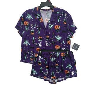 Celebrate Halloween NWT Women’s Small Purple Pajama Set Size Small 4/6 Witch